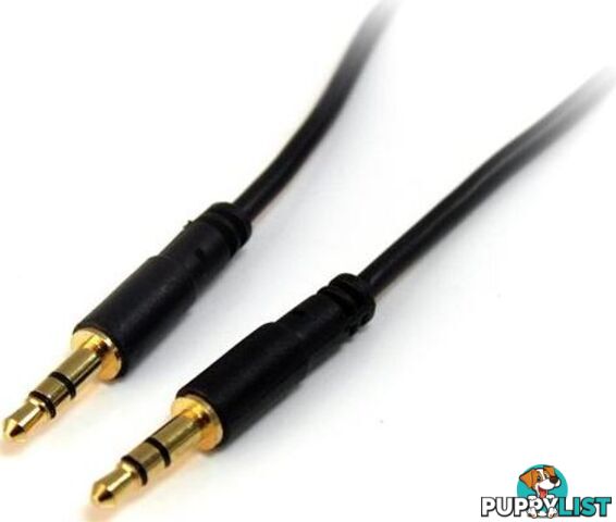 StarTech MU3MMS 3 ft Slim 3.5mm Stereo Audio Cable - M/M - StarTech - 065030841252 - MU3MMS