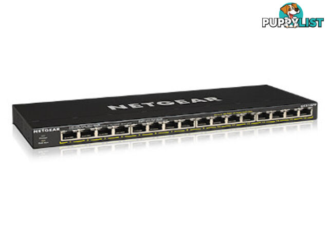 Netgear GS316PP-100AJS SOHO 16-port PoE+ Gigabit Unmanaged Switch 183W PoE Budget - Netgear - 606449146905 - GS316PP-100AJS