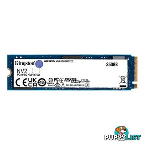 Kingston SNV2S/250G 250G NV2 M.2 2280 PCIe 4.0 NVMe SSD - Kingston - 740617329889 - SNV2S/250G