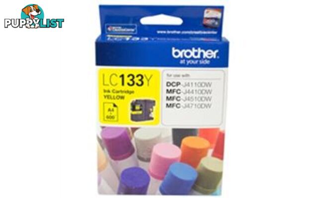 Brother LC133Y Ink CartridgeYellow| 600 Pages at 5% Coverage LC-133Y - Brother - 4977766715409 - LC-133Y