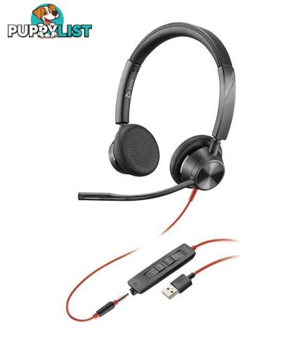 Plantronics 214016-01 Blackwire 3325-M, UC, Stereo USB-A CORDED Headset - Poly - 017229167780 - 214016-01