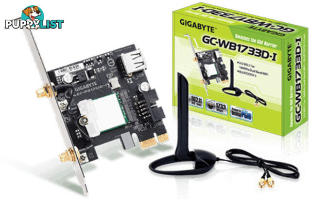 Gigabyte GC-WB1733D-I Wireless-AC PCI-E Network Interface Card + Bluetooth v5.0 - Gigabyte - 4719331803513 - GC-WB1733D-I