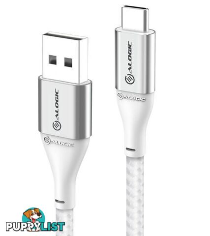 Alogic ULCA203-SLV Super Ultra USB 2.0 USB-C to USB-A Cable 3m 3A 480Mbps Silver - Alogic - 9350784017826 - ULCA203-SLV