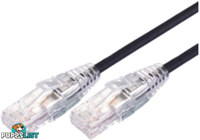 Comsol UTP-01-C6A-UT-BLK 1m RJ45 Cat 6A Ultra Thin Patch Cable - Black - Comsol - 9332902018137 - UTP-01-C6A-UT-BLK