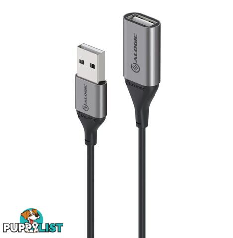 Alogic U22AARBK 2m Ultra USB2.0 USB-A (Male) to USB-A (Female) Extension Cable - Alogic - 9350784016317 - U22AARBK