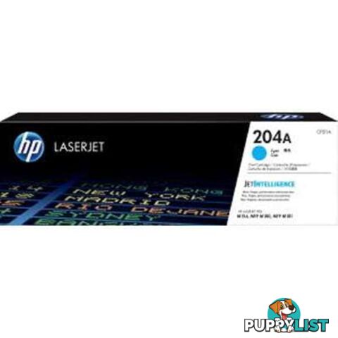 HP CF511A 204A Cyan Laserjet Toner 900 PAGES FOR M154A M154NW M180N M181FW - HP - 190781106937 - CF511A