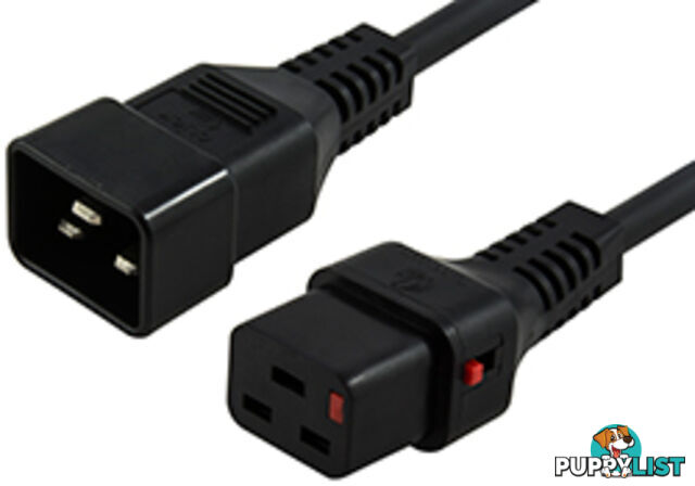 IEC Lock IECL-29-010 1m IEC LOCK Power Cable IEC-C20(M) to IEC-C19(F) Black - IEC Lock - IECL-29-010