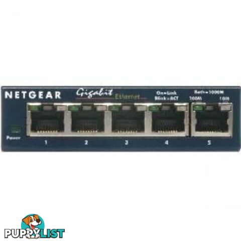 Netgear ProSafe GS105 5 Port Gigabit Ehternet Switch - GS105 - Netgear - 606449029666 - GS105