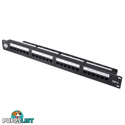 Serveredge PPC624PC 24 Port CAT6 Patch Panel - 1RU, UTP- Includes Cable Management Bar - Serveredge - 9350784013217 - PPC624PC