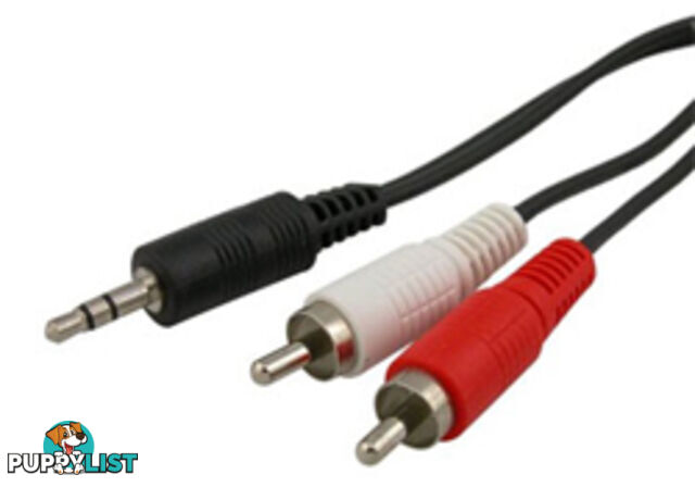 Comsol 35-2XRCA-10 10M 3.5mm Stereo Male to 2 x RCA Male Audio Cable - Comsol - 9332902000309 - 35-2XRCA-10