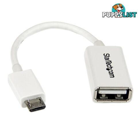 StarTech UUSBOTGW 5in White Micro USB to USB OTG Adapter - StarTech - 065030857192 - UUSBOTGW