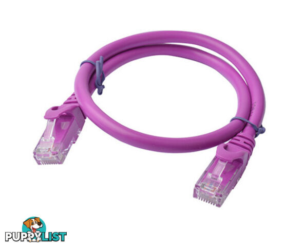 8ware PL6A-0.25PUR Cat 6a UTP Ethernet Cable, Snagless - Purple 0.25M - 8ware - 9341756016152 - PL6A-0.25PUR