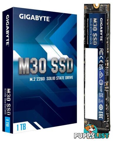 Gigabyte GP-GM301TB-G 1TB M30 NVMe M.2 PCIe3 SSD - Gigabyte - 4719331822668 - GP-GM301TB-G