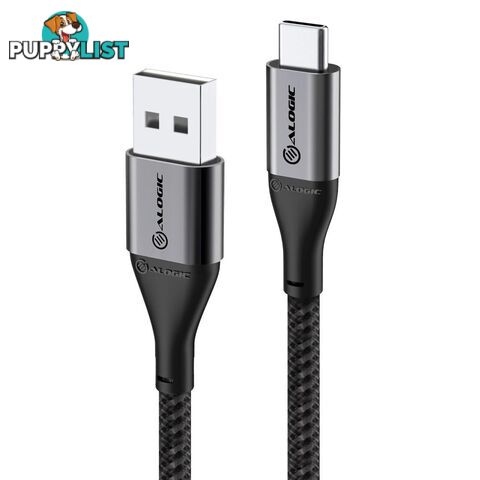 Alogic ULCA21.5-SGR Super Ultra USB 2.0 USB-C to USB-A Cable 1.5m 3A 480Mbps Space Grey - Alogic - 9350784017789 - ULCA21.5-SGR