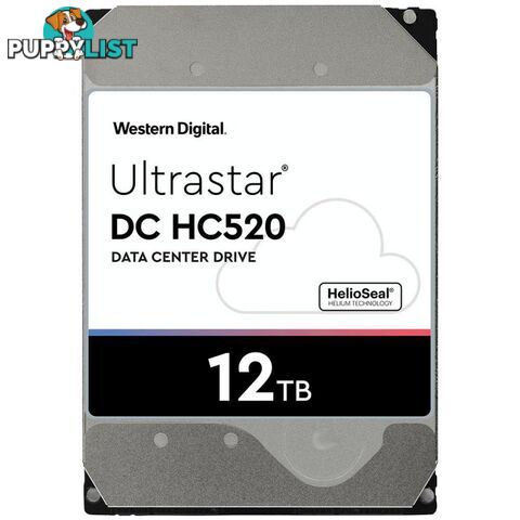 WD 0F30146 Ultrastar DC HC520 12TB 3.5" Enterprise SATA HDD, HUH721212ALE604 - WD - 8717306638999 - 0F30146