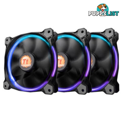 Thermaltake Riing 12 LED Radiator Fan 256 Colour 3 Pack CL-F042-PL12SW-B - Thermaltake - 841163062197 - CL-F042-PL12SW-B