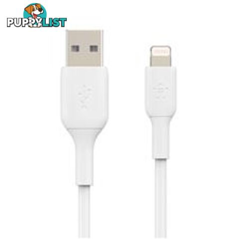 BELKIN CAA001BT1MWH 1M USB-A TO LIGHTNING CHARGE/SYNC CABLE, MFi, WHITE, 2 YRS - Belkin - 745883788651 - CAA001BT1MWH