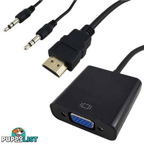 Shintaro SH-ADHDVGA35 HDMI to VGA Adapter with 3.5mm Audio - Shintaro - 9328257005687 - SH-ADHDVGA35