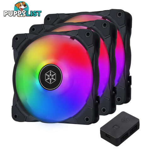 Silverstone SST-AB120I-ARGB-3PK Air Blazer 120i Lite Fan 3in 1 with ARGB Controllers - Silverstone - 4710007229484 - SST-AB120I-ARGB-3PK