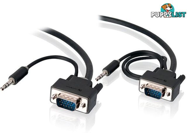 Alogic VGA-MM-10-APS 10M VGA Monitor Male to Male Cable with 3.5mm Audio VGA-MM-10-APS - Alogic - 9319867831407 - VGA-MM-10-APS