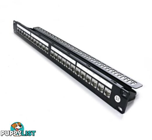 Serveredge C6A-PP24ULC-SH 24 Port Patch Panel 1RU, UTP Shielded and Serveredge Universal Cat6A, STP, RJ45 Modular Keystone Jack KIT - Serveredge - 9352399003249 - C6A-PP24ULC-SH