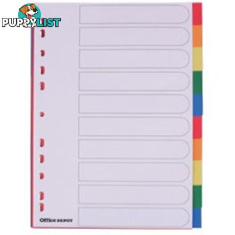 A4 PP 10 Tab Coloured Dividers DVIDER-10COLOUR - Generic - 6915784157243 - DVIDER-10COLOUR