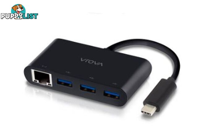 Alogic UC3AGE VROVA USB-C to Gigabit Ethernet & USB3 3 Port USB Hub - Alogic - 9350784010049 - UC3AGE