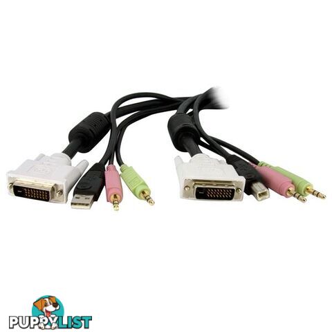 StarTech DVID4N1USB6 4-in-1 USB DVI KVM Switch Cable w/ Audio - StarTech - 065030836609 - DVID4N1USB6