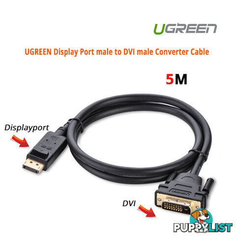 UGREEN ACBUGN10223 DP male to DVI male cable 5M - Ugreen - 6957303812233 - ACBUGN10223