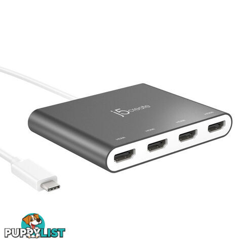 J5Create JCA366 USB-C to 4-Port Quad HDMI Multi-Monitor Adapter - J5Create - 4712795083934 - JCA366