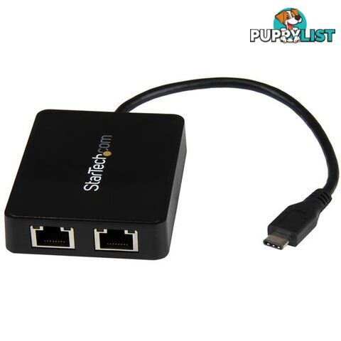 StarTech US1GC301AU2R Dual USB-C To GBE Adapter W/ USB PORT - StarTech - 065030862813 - US1GC301AU2R