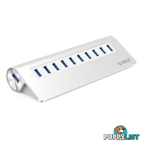 Orico M3H10-SV Silver Aluminium M3H10 10 Port USB3 Hub - Orico - 6954301139737 - M3H10-V2-AU-SV