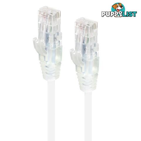 Alogic C6S-02WHT 2m White Ultra Slim Cat6 Network Cable UTP 28AWG - Alogic - 9350784011350 - C6S-02WHT