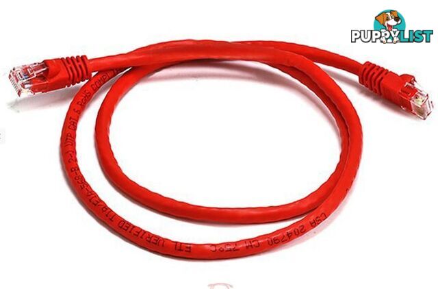 8ware PL6A-1RD Cat 6a UTP Ethernet Cable, Snagless - 1m Red - 8ware - 9341756016169 - PL6A-1RD