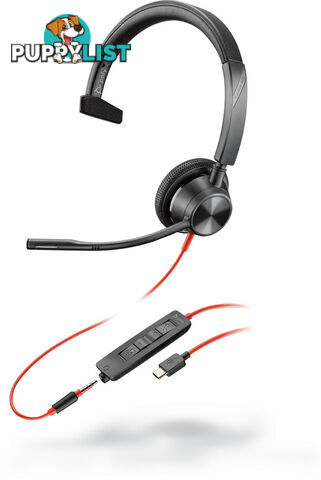 Plantronics 212703-01 Blackwire 3310-M, UC, Mono USB-A CORDED Headset - Poly - 017229168886 - 212703-01