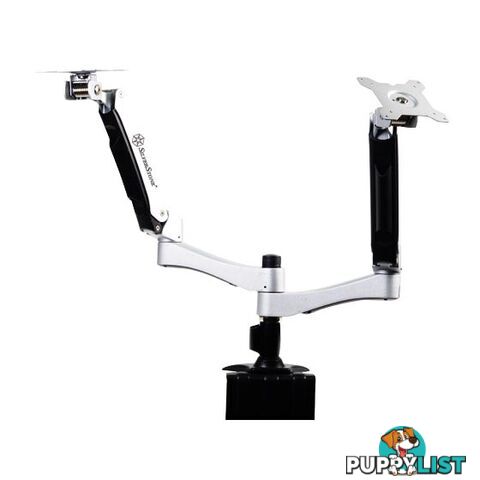 Silverstone SST-ARM22SC ARM DUO Dual LCD Interactive monitor mount up to 24", silver - Silverstone - 4710007220122 - SST-ARM22SC