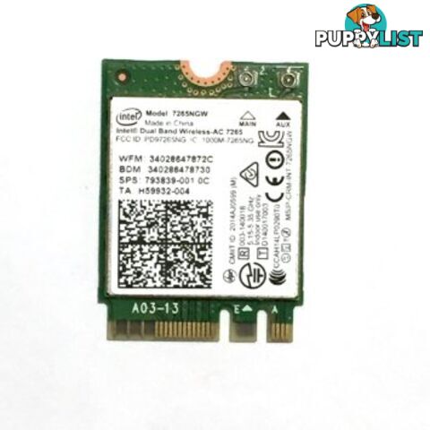 Intel Dual Band Wireless-AC 7265 M.2 (Type 2230) Module 7265.NGWWB.W - Intel - 735858304221 - 7265.NGWWB.W