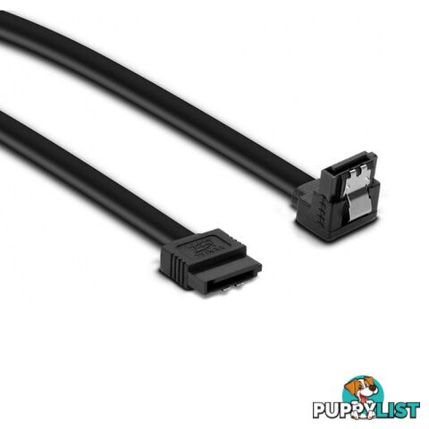 Cruxtec STL50-BK 180 Degree to 90 Degree SATA3 Cable 50cm - Cruxtec - 0787303421465 - STL50-BK