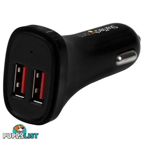 StarTech USB2PCARBKS Dual Port USB Car Charger - 24W / 4.8A - StarTech - 065030865524 - USB2PCARBKS