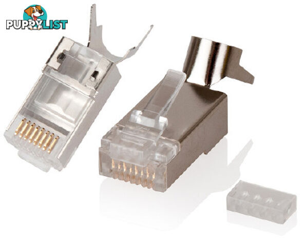 Alogic RJ45-8P8C-C6ASHLD-10 8P8C CAT6A Fully Shielded Modular Crimp Plug for 22AWG~23AWG Wire (Solid / Stranded) - Pack of 10 - Alogic - 9350784007520 - RJ45-8P8C-C6ASHLD-10