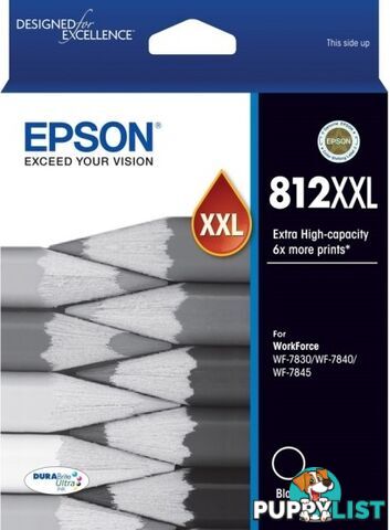 Epson T02K192 812XXL Extra High Capacity DURABrite Ultra Black Ink Cartridge - Epson - 9314020631894 - T02K192