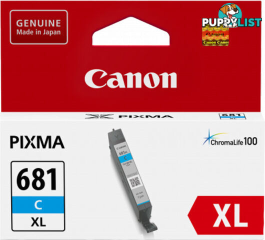 Canon CLI681XLC Cyan Ink Cartridge - Canon - 4549292087376 - CLI681XLC