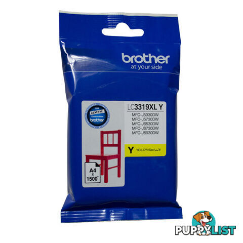 Brother LC-3319XLY LC-3319XL Yellow Ink 1.5K - Brother - 4977766767293 - LC-3319XLY