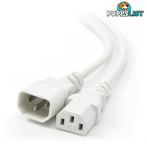 Alogic MF-C13C14-03-WH 3m IEC C13 to IEC C14 Computer Power Extension Cord Male to Female WHITE - Alogic - 9350784006684 - MF-C13C14-03-WH