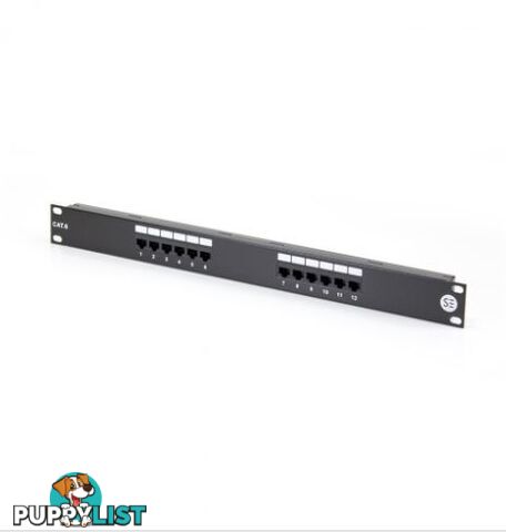 Serveredge PPC612PC 12 Port CAT6 Patch Panel - 1RU UTP - Includes Cable Management Bar - Serveredge - 9352399001573 - PPC612PC