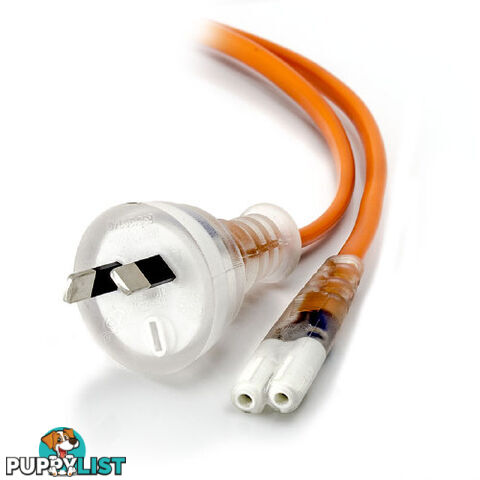 Alogic MF-AUS2PC7-02-MC 2m Power Cord - 2 Pin Aus (M) - IEC C7 -Medical Appliance power Cord (Class2) Orange - Alogic - 9350784007858 - MF-AUS2PC7-02-MC