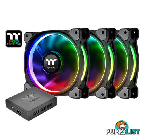 Thermaltake CL-F053-PL12SW-A Riing Plus 12 LED RGB Radiator Fan TT Premium Edition (3 Fan Pack) - Thermaltake - 841163067666 - CL-F053-PL12SW-A