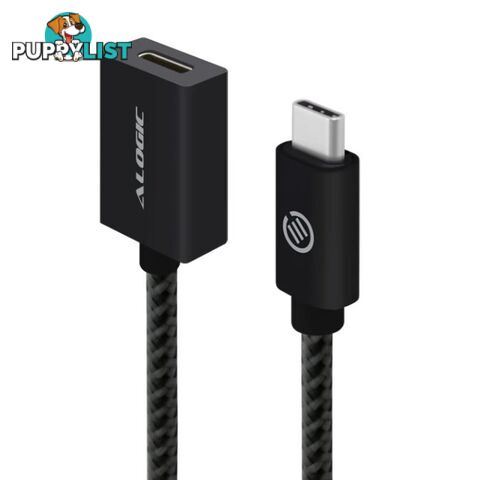 Alogic MU31CC-EXT-01BLK USB 3.1 USB-C(M) to USB-C (F) Extension Cable - 1m - Alogic - 9350784012579 - MU31CC-EXT-01BLK