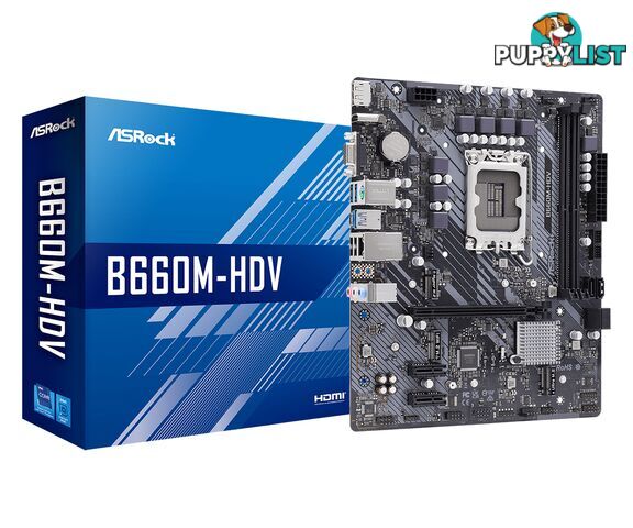 ASRock B660M-HDV LGA 1700 mATX Motherboard - ASRock - 4710483936500 - B660M-HDV