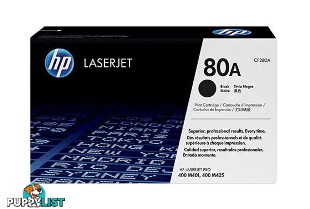 HP CF280A 80A Black Original LaserJet Toner Cartridge - HP - 886111144143 - CF280A